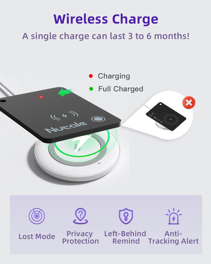 Apple MFI Tracking Card Rechargeable, Tracker for Find My(iOS Only)