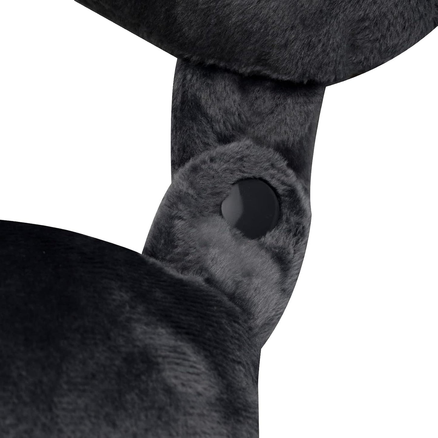 Wolf Essentials Adult Fleece Travel Neck Pillow for Airplane, Charcoal