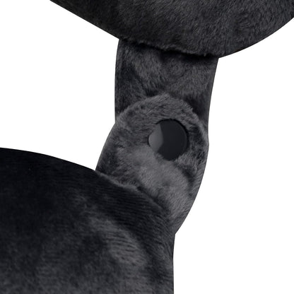 Wolf Essentials Adult Fleece Travel Neck Pillow for Airplane, Charcoal
