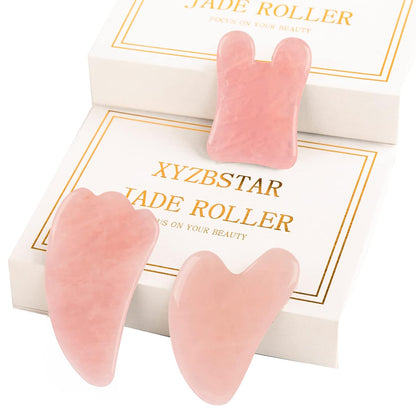 Jade Roller for Face, Facial Roller Massager Skin Care Tool, Gua Sha Facial Tools for Face, Neck, Eyes, Reduce Puffiness of The Skin - White