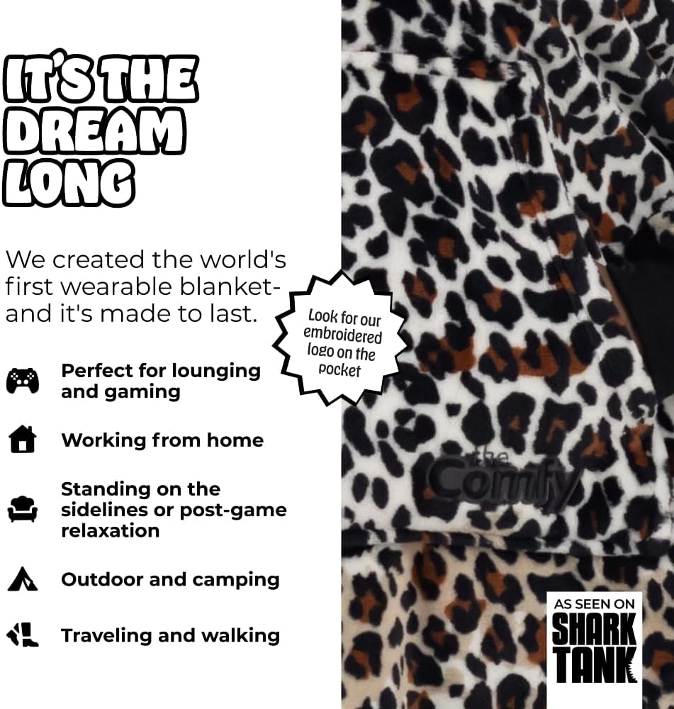 THE COMFY Dream | From Shark Tank | Patented | No Sherpa | Light Wearable Blanket Hoodie | Gift for Women & Men | One Size