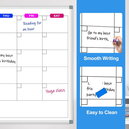 Dry Erase Board Calendar for Wall, 36" x 24" Monthly Whiteboard