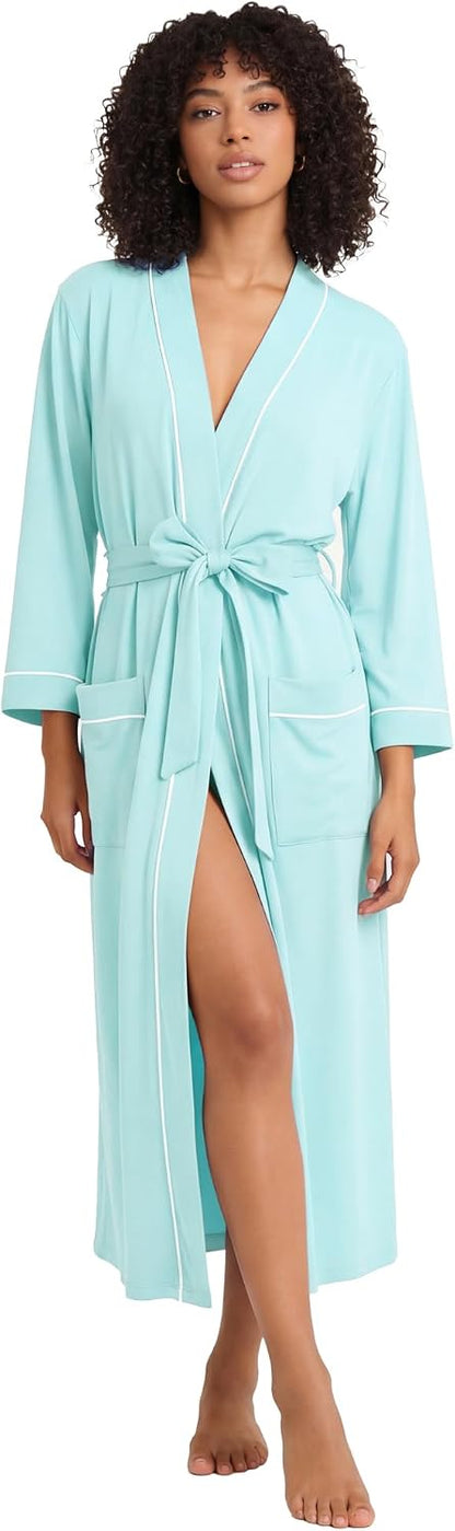 HEARTNICE Womens Cotton Robe, Soft Lightweight Long Knit Bathrobe