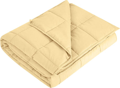 L'AGRATY Weighted Lap Pad 7lb: Small Weighted Blanket for Adults - Cooling Portable Travel Blanket for Relaxation Sleeping - Washable All-Season (29" x 24")