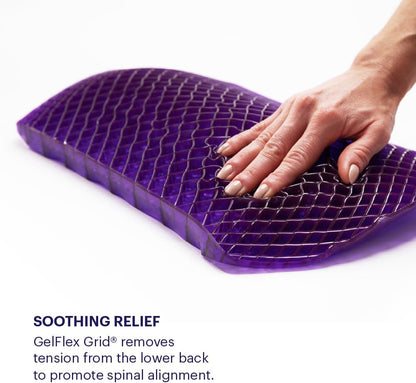 Purple Royal Seat Cushion, Portable 2 Inch Gel Seat Cushion, GelFlex Grid | Handles for Car, Office Chair, Stadium - Pressure-Reducing for Hard Seats, Temperature-Neutral, No-Slip - Made in USA