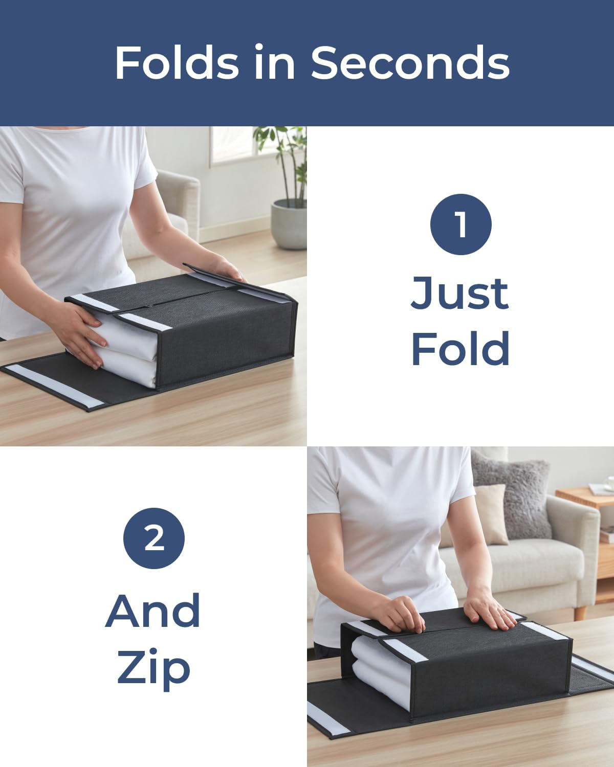 Sheet Organizers - Foldable Sheets Set Organizer - King/Queen - Grey