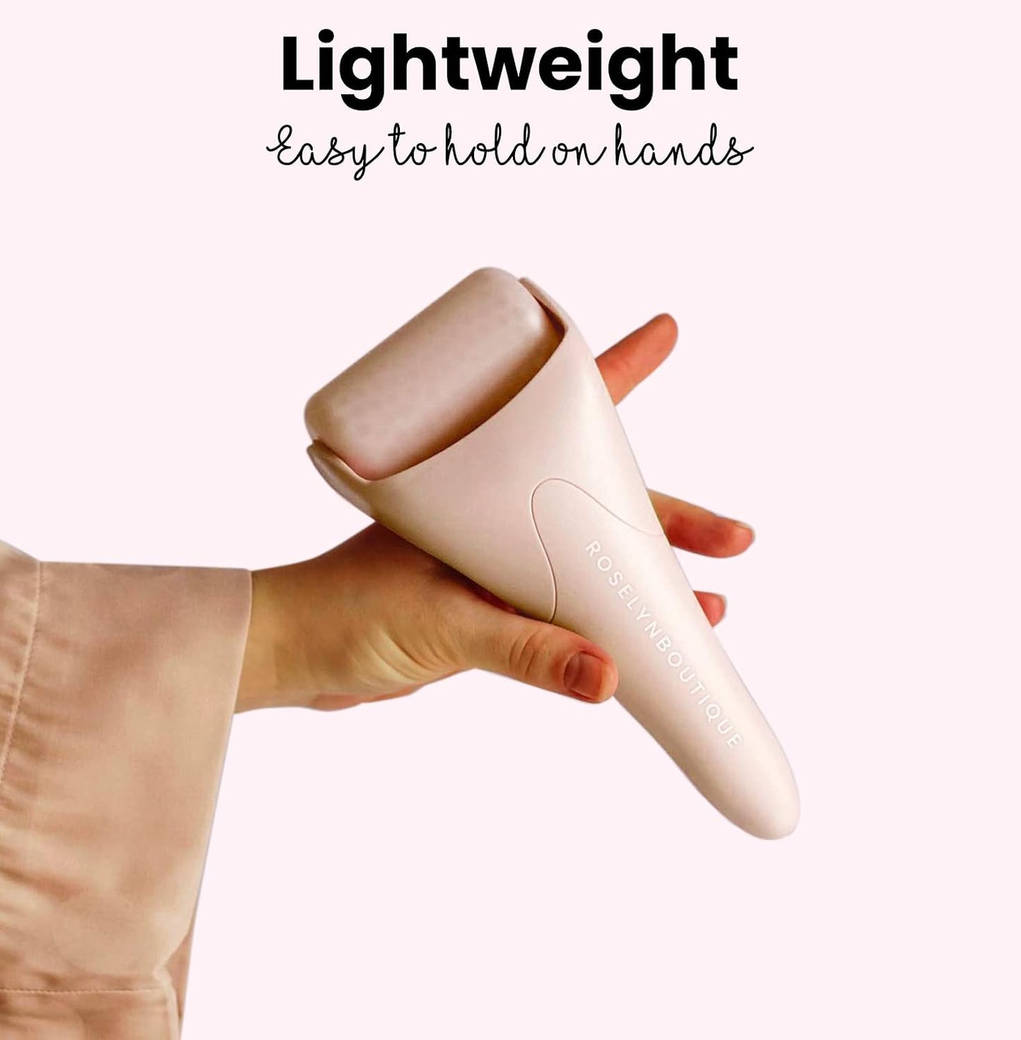 ROSELYNBOUTIQUE Ice Roller for Face & Gua Sha Facial Tools - Wrinkles Fine Lines Puffiness Massager Facial Skin Care Guasha Tools Self Care Gifts for Men Women (Pink)