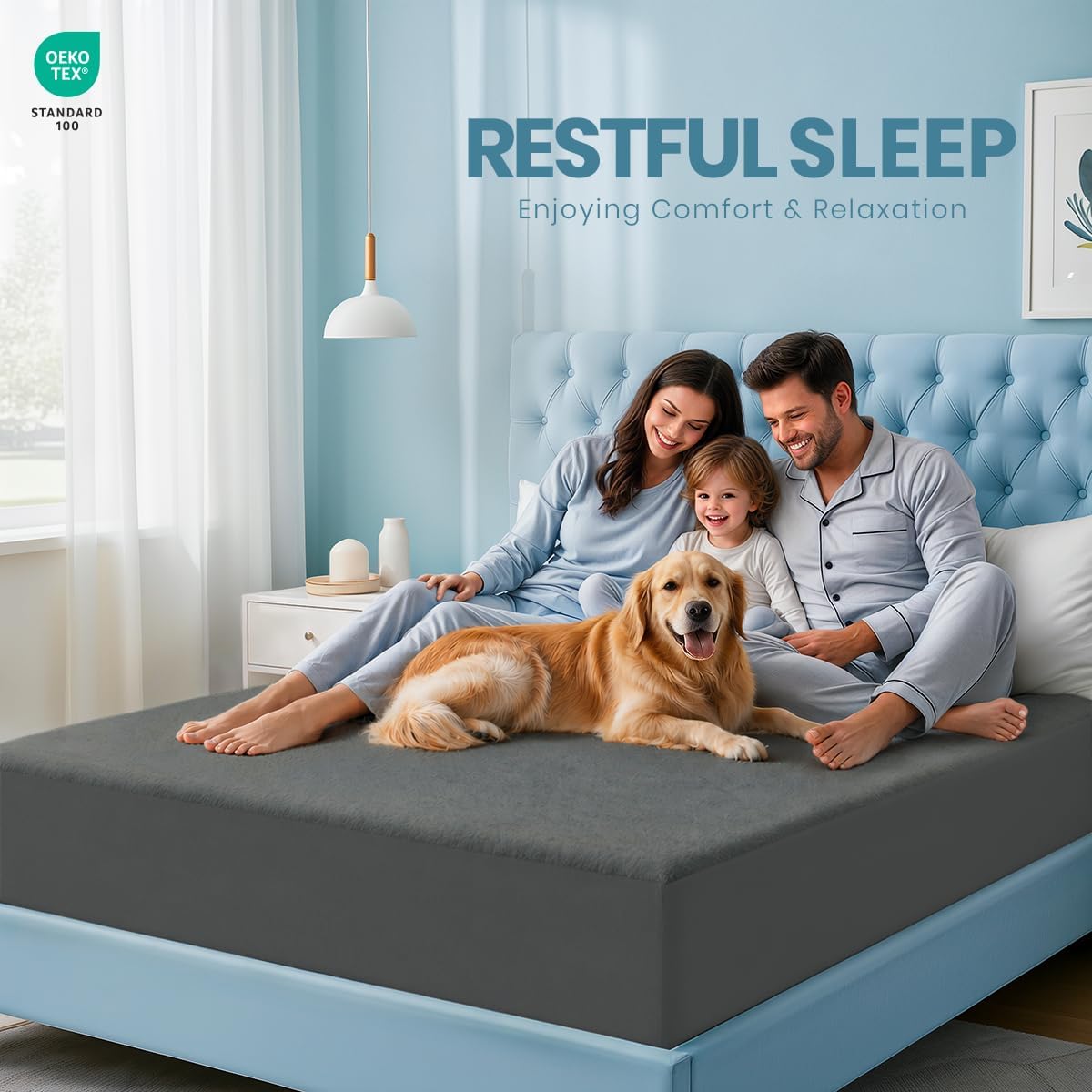 Queen Size Mattress Protector Waterproof, Premium 200 GSM Terry Mattress Cover, Soft & Breathable Bed Cover, Fitted Sheet Style Stretchable Deep Pockets 17" by Utopia Bedding (White)