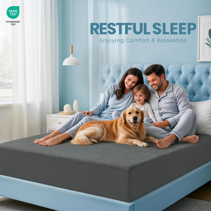 Queen Size Mattress Protector Waterproof, Premium 200 GSM Terry Mattress Cover, Soft & Breathable Bed Cover, Fitted Sheet Style Stretchable Deep Pockets 17" by Utopia Bedding (White)