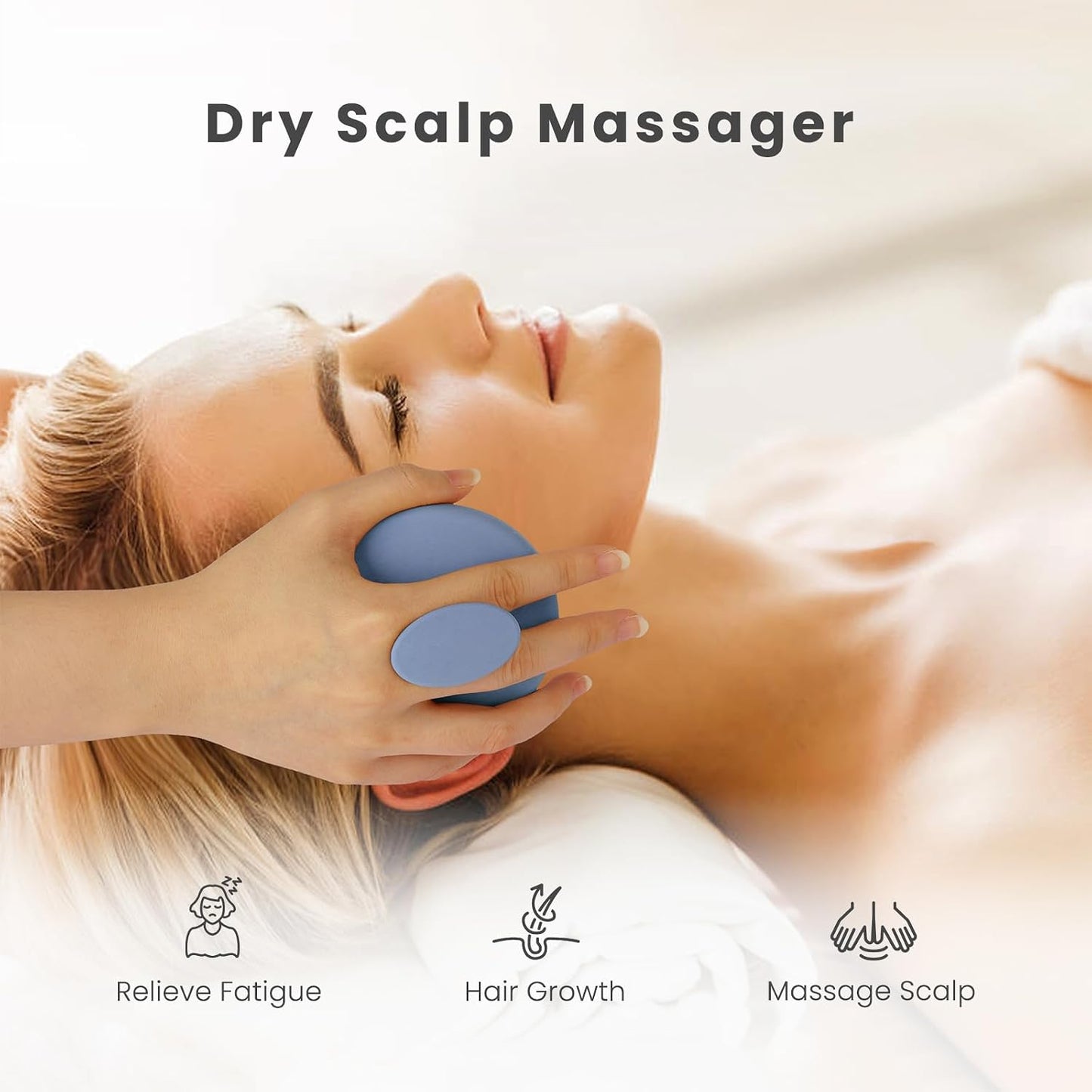 AIMIKE Scalp Massager Shampoo Brush, Soft Silicone Scalp Scrubber, Scalp Brush/Exfoliator for Washing Hair Dandruff, Scalp Massager Hair Growth Stimulator, Wet Dry Scalp Hair Scrubber - Oatmeal