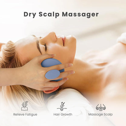 AIMIKE Scalp Massager Shampoo Brush, Soft Silicone Scalp Scrubber, Scalp Brush/Exfoliator for Washing Hair Dandruff, Scalp Massager Hair Growth Stimulator, Wet Dry Scalp Hair Scrubber - Oatmeal