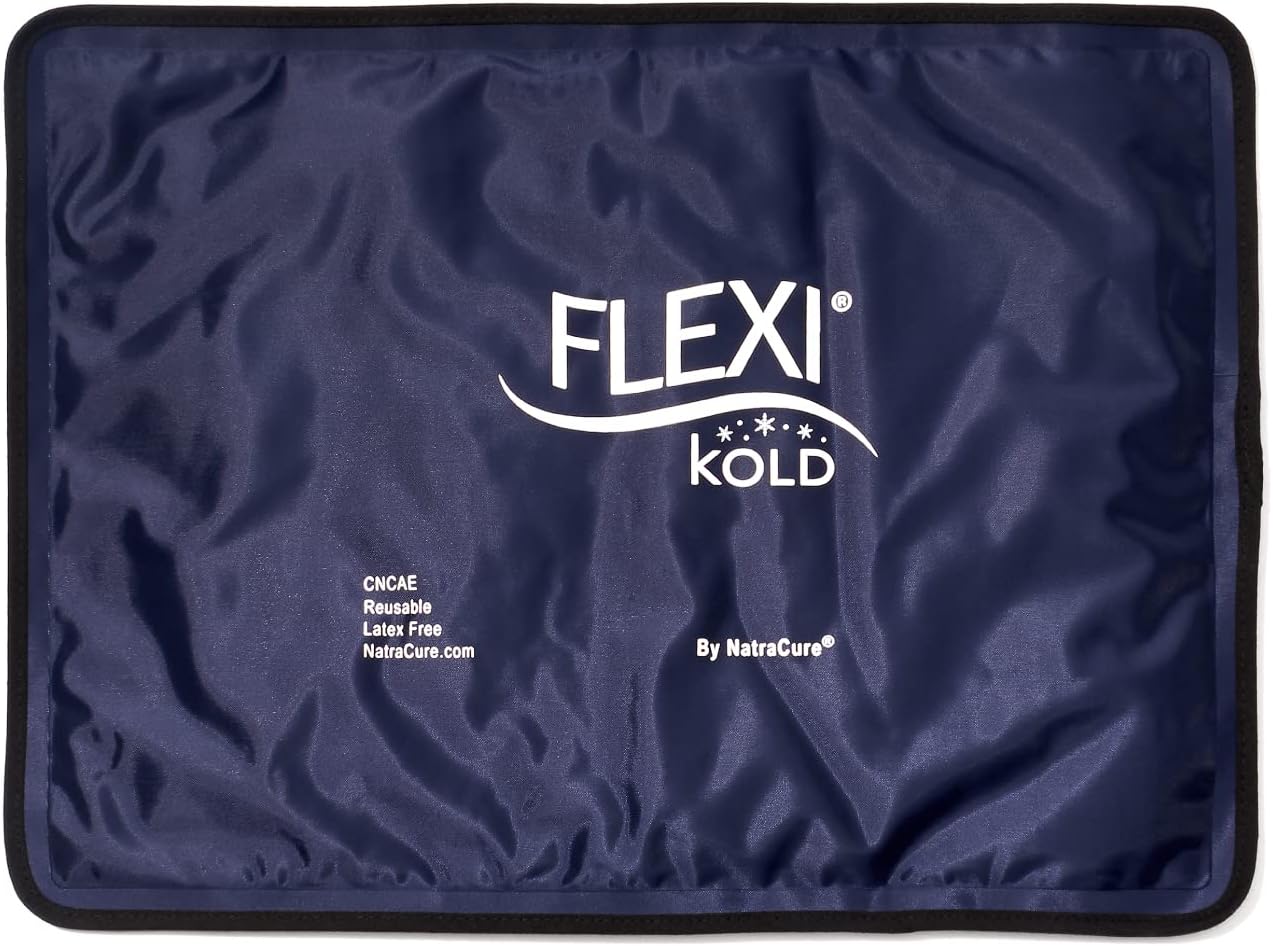2 FlexiKold Gel Ice Packs (Standard Large: 10.5" x 14.5") - Reusable Cold Pack for Injuries, for Back Pain Relief, Migraine Relief Pad, After Surgery, Postpartum, Headache, Shoulder - 6300-COLD 2PK