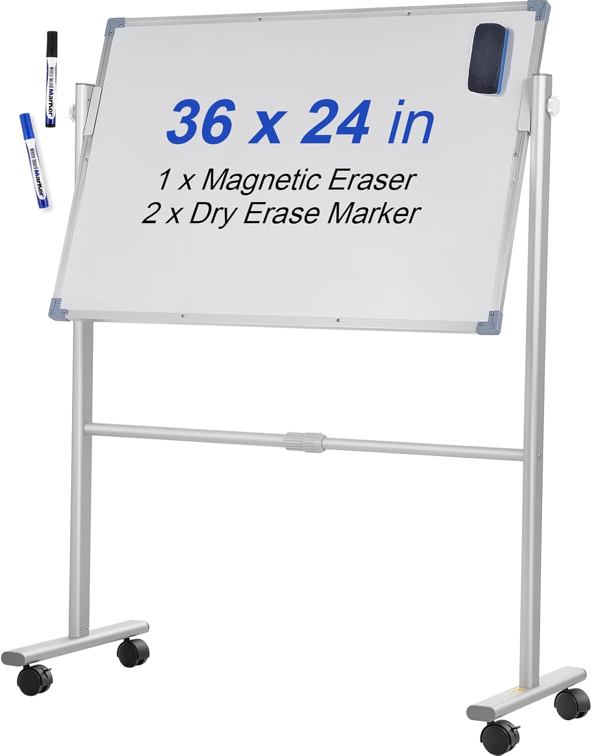 VEVOR Dry Erase Calendar for Wall, 36 x 24 Inches Whiteboard Calendar, Monthly Planner Magnetic Dry Erase Board, 1 Magnetic Erase & 2 Dry Erase Marker & Movable Tray for Restaurant Office Home School