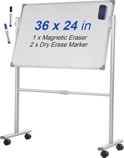 VEVOR Dry Erase Calendar for Wall, 36 x 24 Inches Whiteboard Calendar, Monthly Planner Magnetic Dry Erase Board, 1 Magnetic Erase & 2 Dry Erase Marker & Movable Tray for Restaurant Office Home School