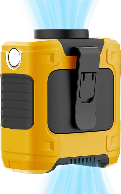 LOUISWARE Portable Waist Fan 10000mAh Rechargeable Waist Clip Fan 18000RPM With Max 12H Working Time 3-speed adjustment with LED flashlight Portable Fan for Outdoor Jobsite and etc