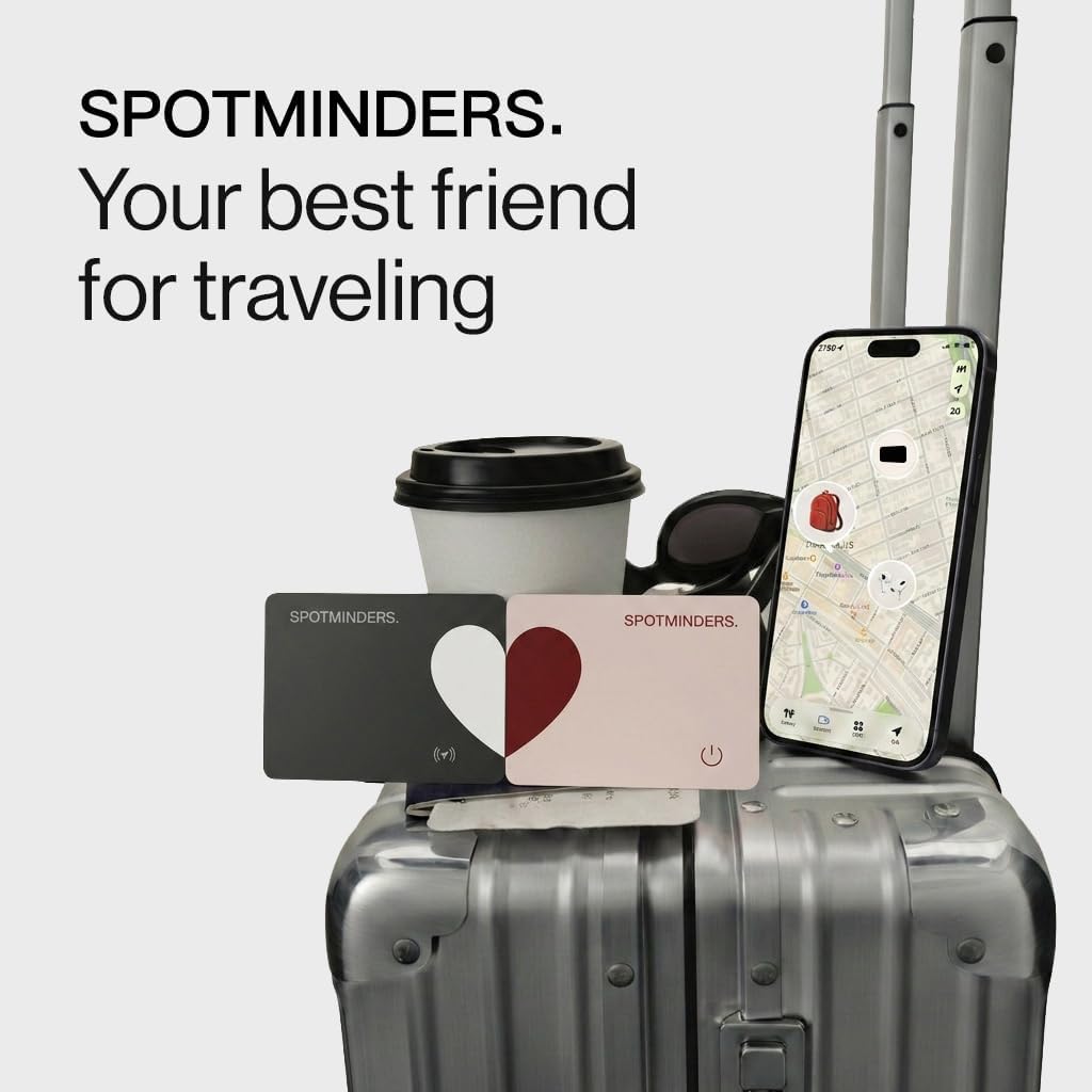 SPOTMINDERS Apple MFi Certified Wallet Tracker PRO Works with Apple Find My IP68 Rechargeable Tracking Card for Wallet Luggage Passport 0.07in Slim Credit Card Design Item Finder