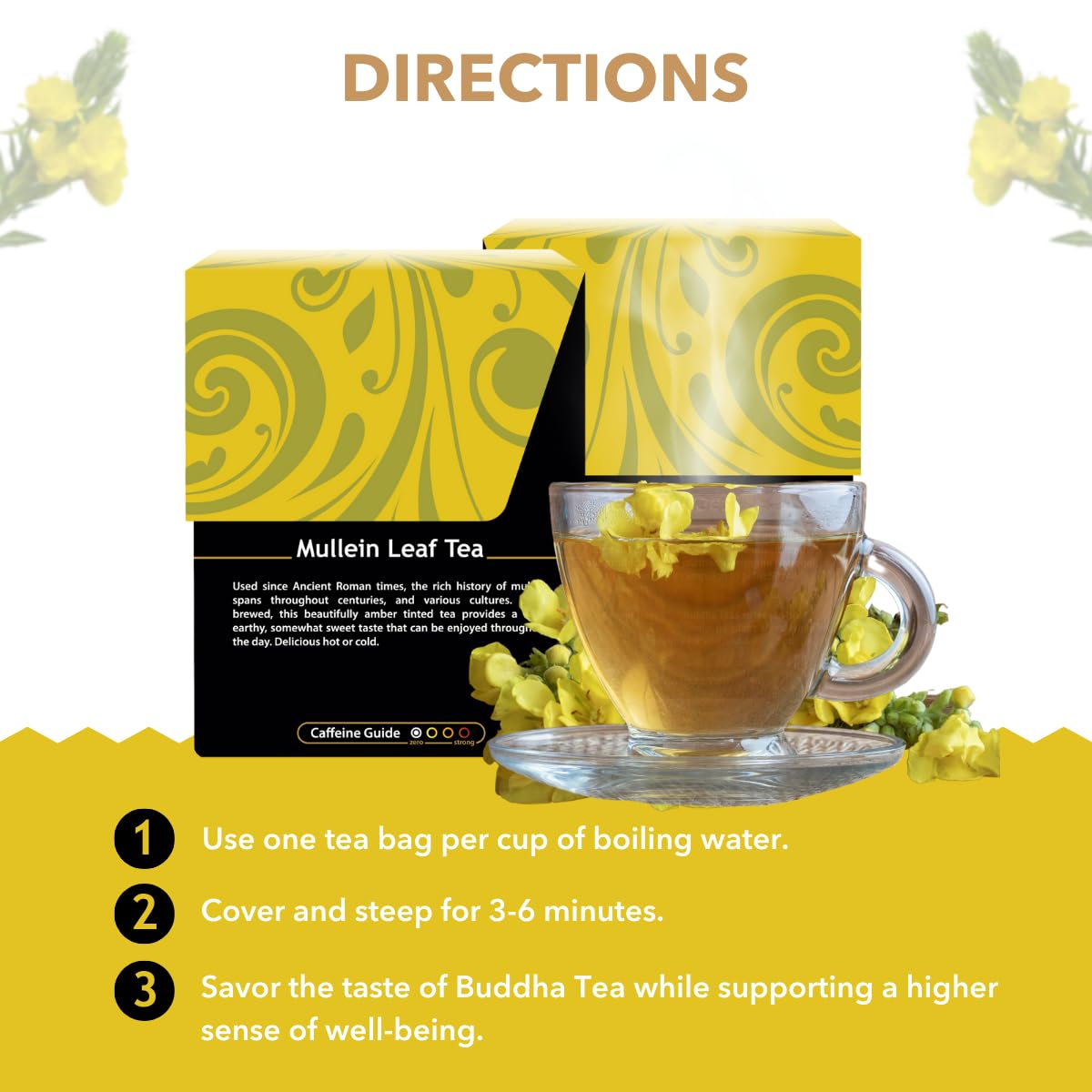 Buddha Teas Organic Mullein Leaf Tea - Herbal Tea & Caffeine Free