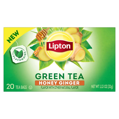 Lipton Green Tea Variety Pack, Honey Ginger, Lemon & Peach, 20 CT (2 ea)