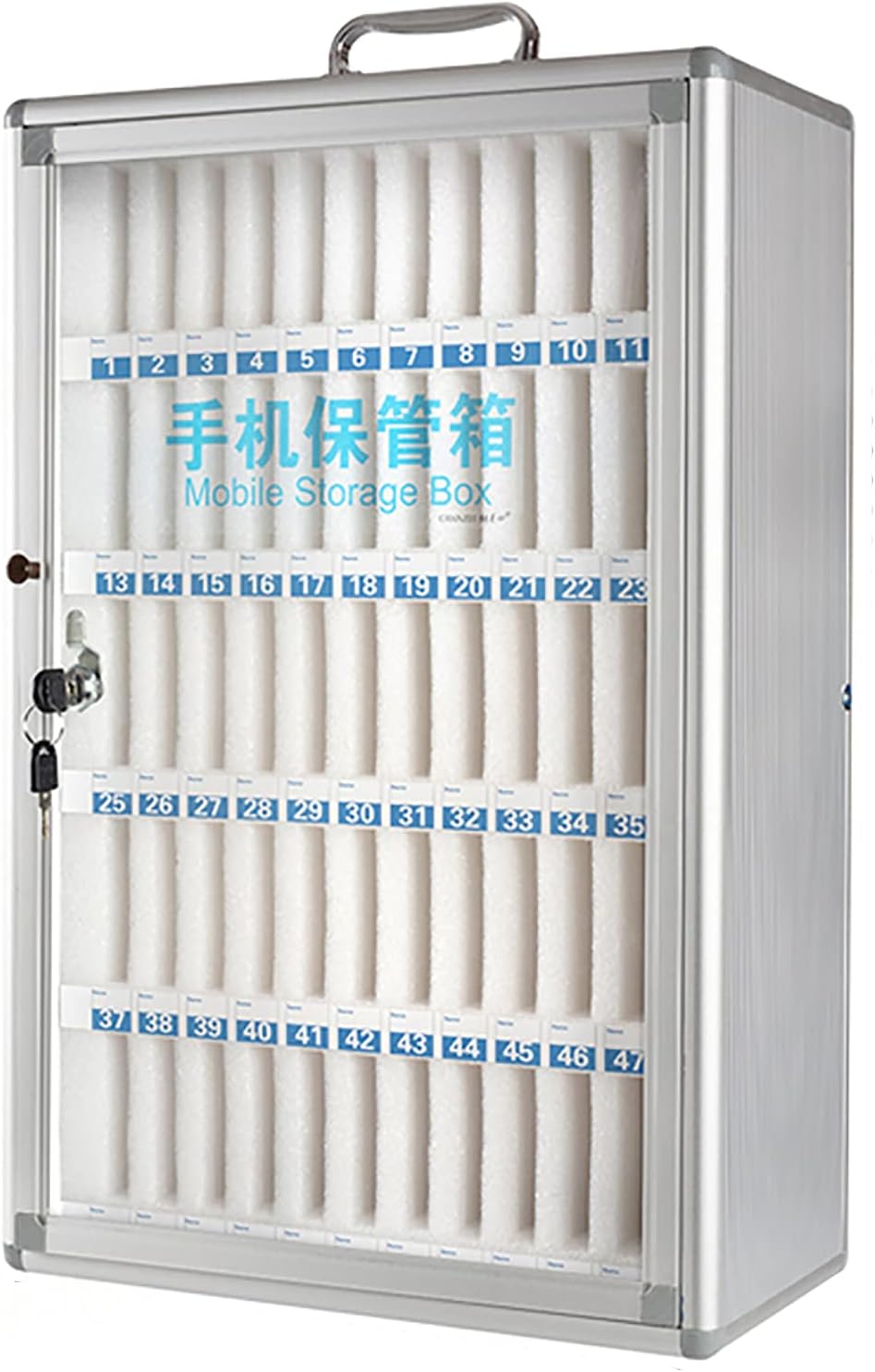 Cell Phone Charging Stations Phone Storage Cabinet Phone Storage Locker 24,36, 48, 60 Position Cell Phone Storage Box Pocket Chart Storage Locker Box With A Security Lock Can Be Carried (36slots )