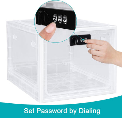 Lalifebuss Combination Lock Boxes for Personal Items, Lockable Storage Box for Office Locker/School/Medicine/Snacks/Phone Jail/Electronic/Home (1 Pack/Black)