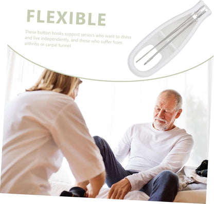 Button Hook Dressing Aid with Non Slip Handle for Elderly Arthritis