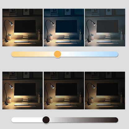 DAMI LED Reading Light for Bed Headboard – Dimmable Clip-On Book Light with Flexible Gooseneck, Adjustable Color Temperature (3000/4000/6000K), USB-Powered Desk Lamp for Dorms and Home