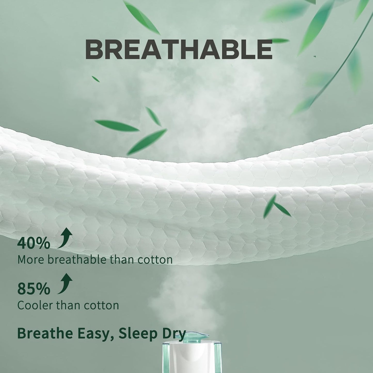 OhGeni 100% Waterproof Mattress Protector,Queen Size Premium Bamboo Mattress Pad,Pet Hair & Bedwetting Resistant,Cooling Breathable Fitted Sheets,Washable Bed Cover,Non-Slip Deep Pocket for Bedroom