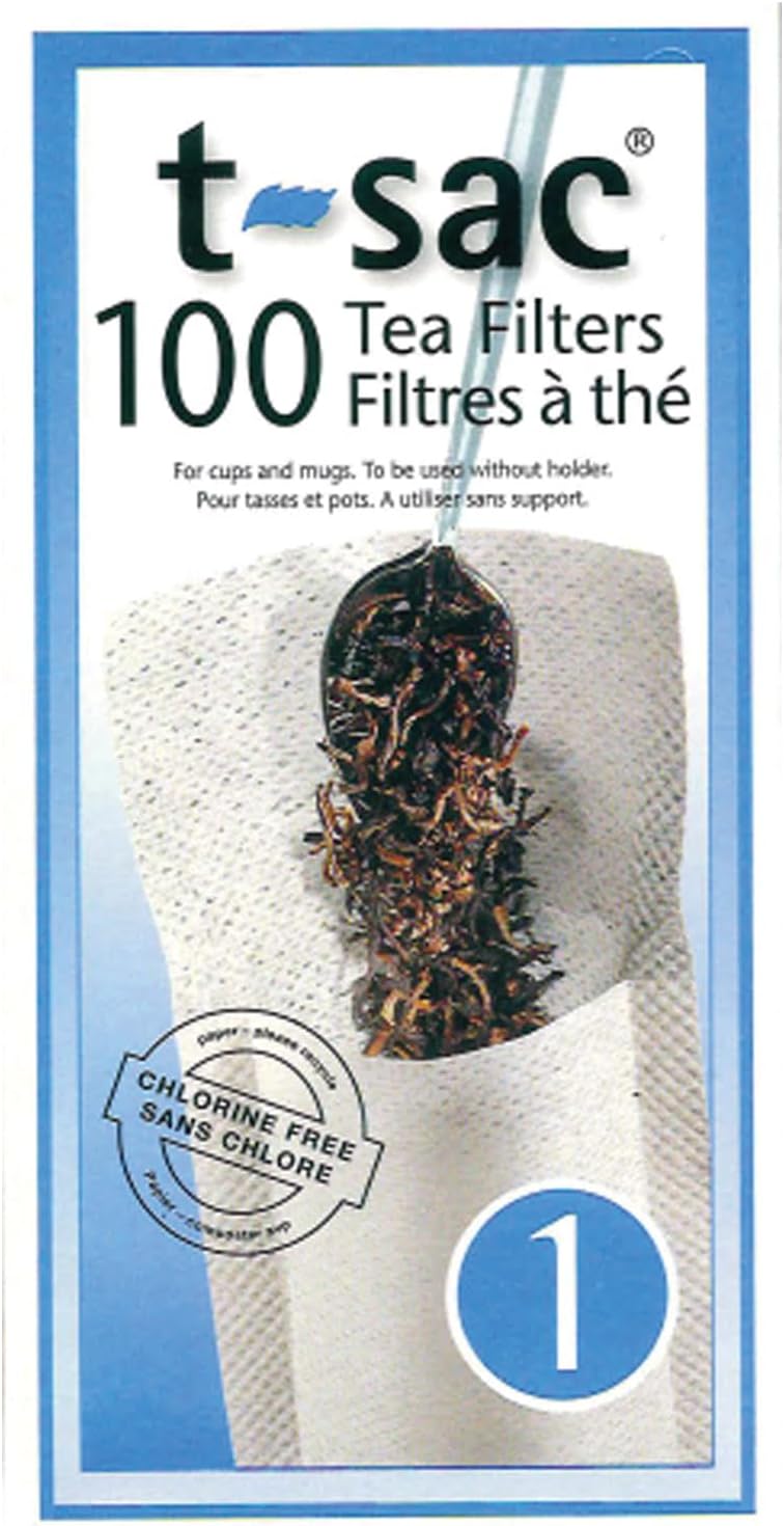T-Sac Tea Filter Bags, Disposable Tea Infuser, Number 1-Size, 1-Cup Capacity, Set of 100