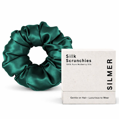Silmer 22 Momme Silk Pillow Scrunchie Air, Oversized Lightweight Mulberry Silk Hair Tie with High Elasticity, Soft Padded No Crease Ponytail & Sleep Holder (Dusty Rose, 1Pc)