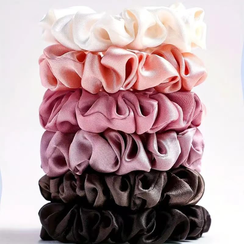24 Pcs Hair Ties Scrunchies for Women Big Satin Scrunchie for Girls Seamless Elastic Hair Bands Soft Small Hair Tie for Thick Thin Hair Ponytail Holders Accessories