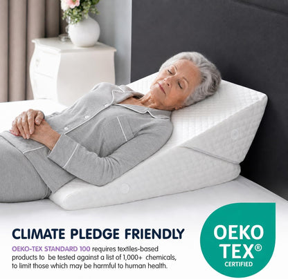 Wedge Pillow for Sleep Apnea, 12" Bed Wedge Pillow for Headboard