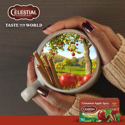 Celestial Seasonings Cinnamon Apple Spice Herbal Tea, Caffeine Free, 20 Tea Bags Box (Pack of 6)