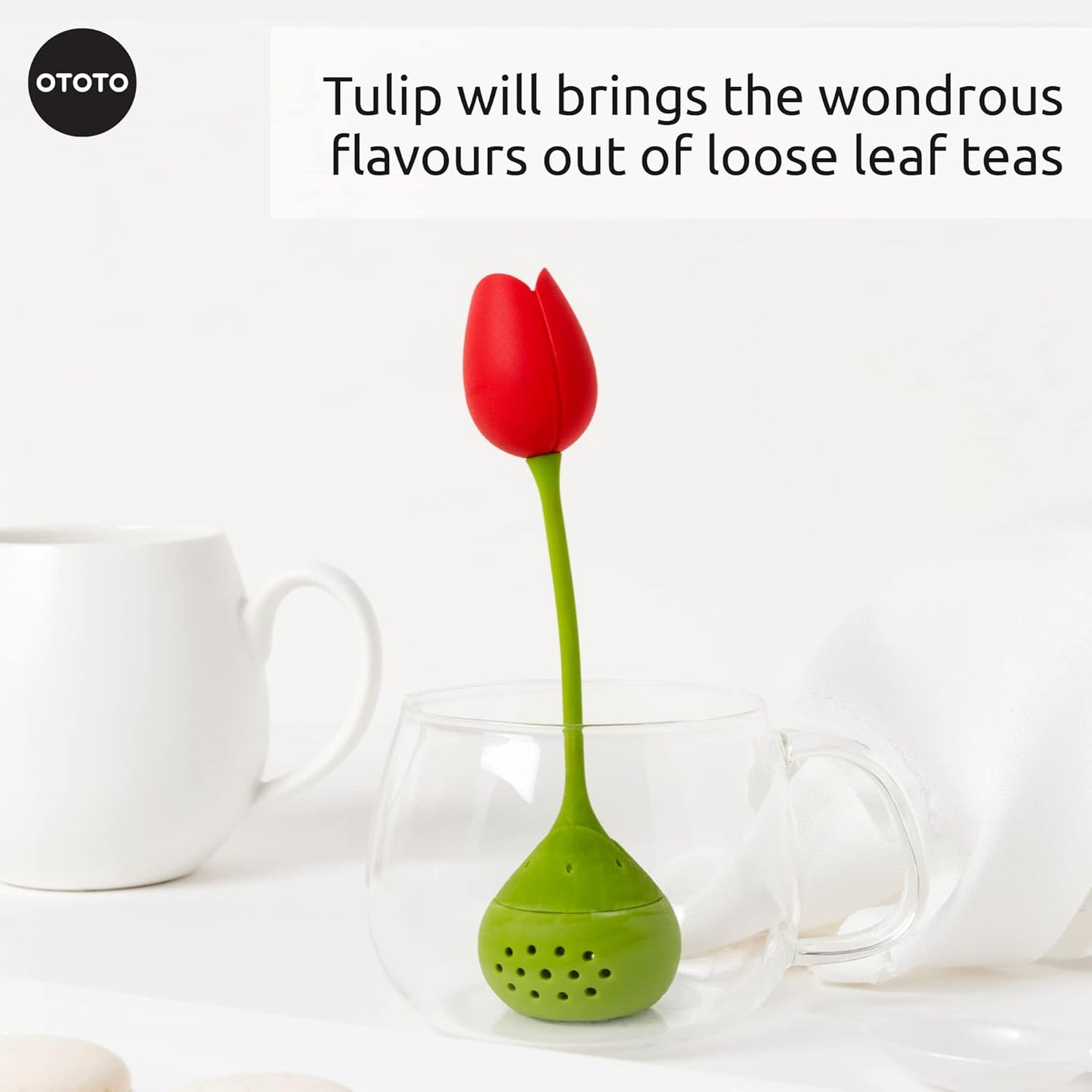 OTOTO Louie Cat Tea Infuser - Cats Loose Leaf Steeper & Diffuser, Tea Strainer Accessories, Cute Gifts for Cat Lovers, White Elephant Gifts, Cute Kitchen Accessories