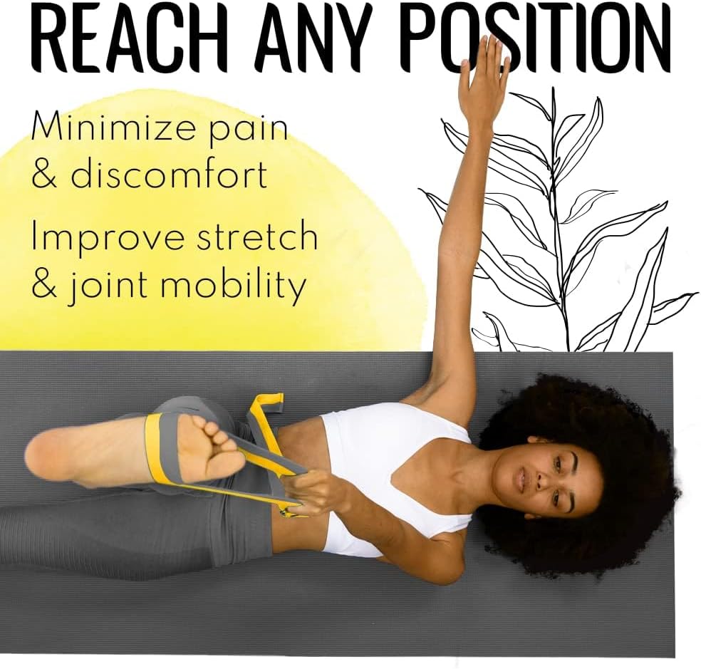 TECEUM 2 IN 1 Yoga & Mat Strap for Stretching – Cotton – 6/8/10 ft | Adjustable Non-Slip Belt in 30+ Colors for Yoga, Pilates, Physical Therapy, Fitness, Home Workouts and Carrying Mats