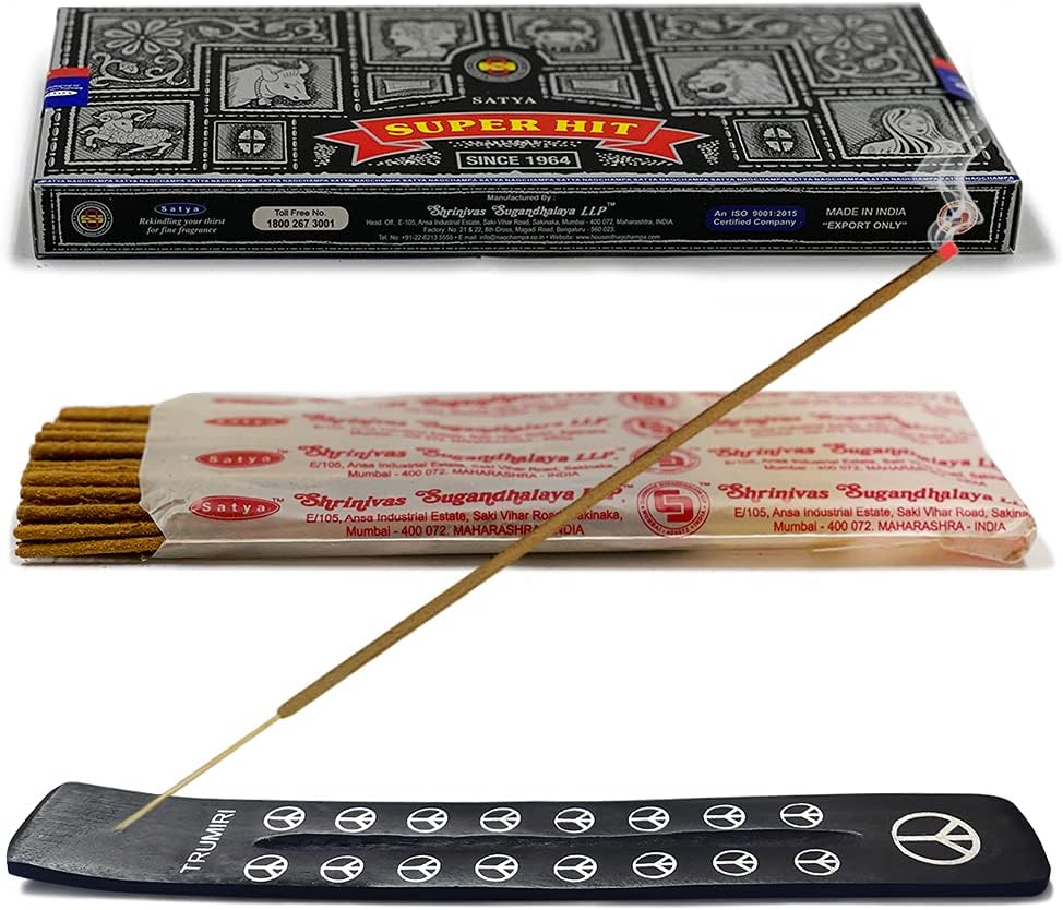 TRUMIRI Incense Stick Holder Bundle with Satya Sai Baba Nagchampa 250g Bulk Incense Sticks Nag Champa Agarbatti - Pack of 1 (Approx 250 Insence-Sticks)