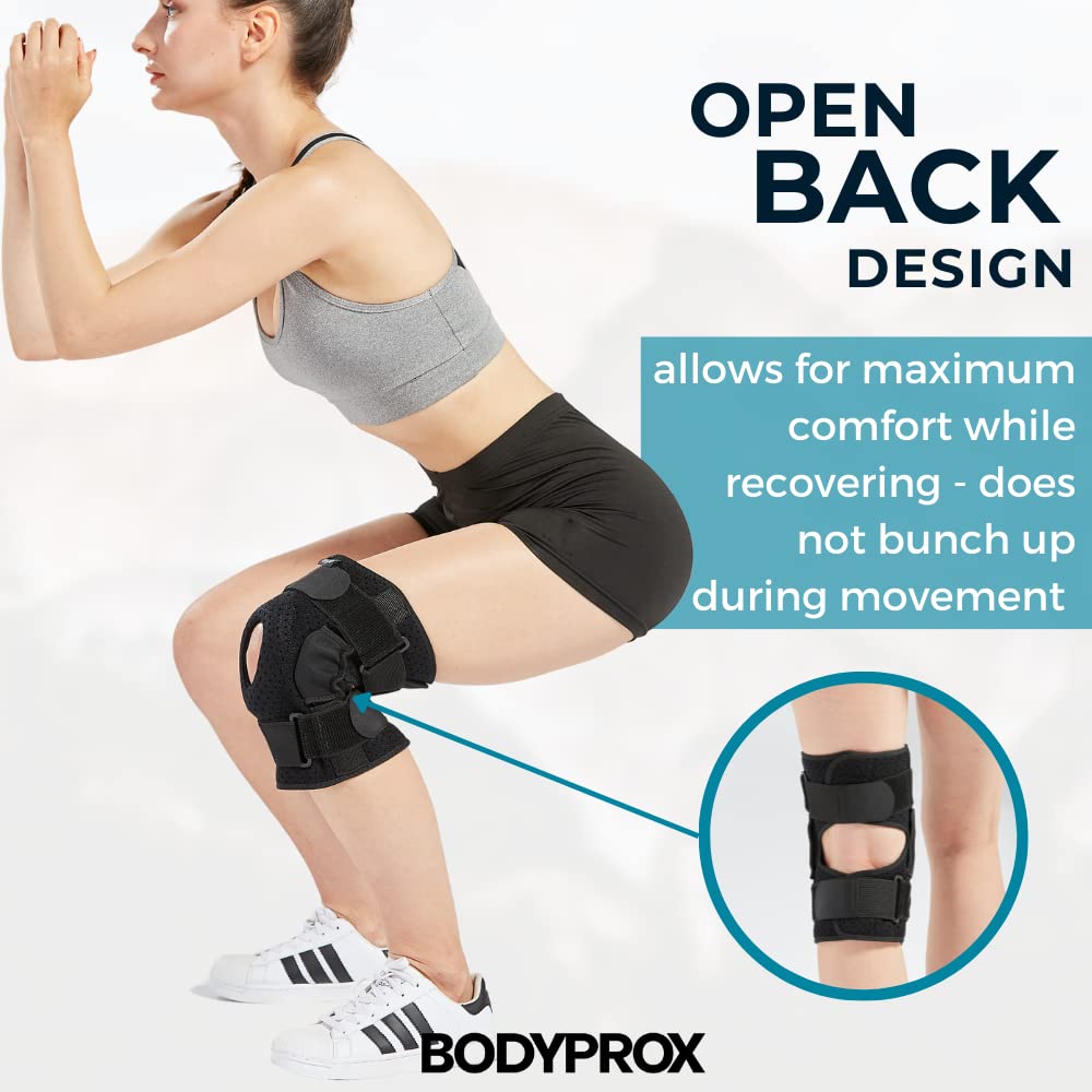 Bodyprox Hinged Knee Brace for Men and Women, Knee Support for Swollen ACL, Tendon, Ligament and Meniscus Injuries