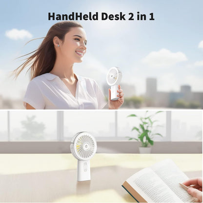 Otlonpe Handheld Misting Fan Portable, Small Personal Hand Held Rechargeable Mist Fan Water Spray, 4000mAh Battery Operated Hand Mister Fans 3-Speed, 4-15 Hrs Runtime for Travel Home Office Outdoor