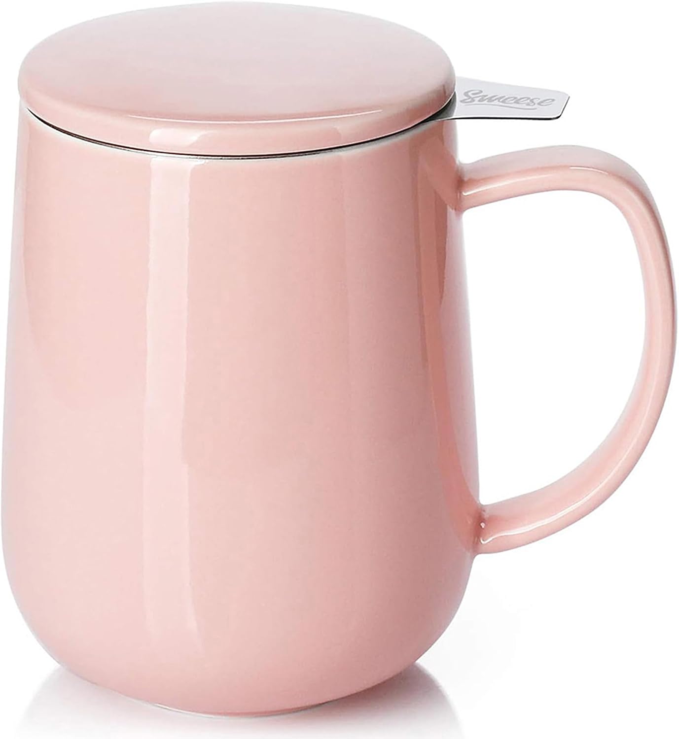 Sweese 20 OZ Porcelain Tea Mug with Infuser and Lid, Loose Leaf Tea Cup, Gifts for Tea Lover - Mint Green