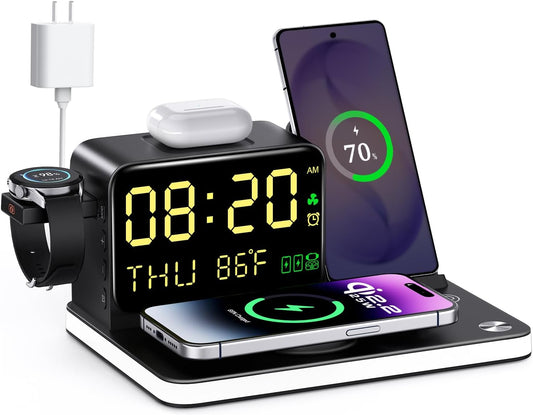 7-in-1 Wireless Charging Station 25W Qi2.2 Charger for Apple Samsung Device