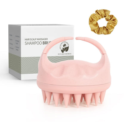 Sndyi Scalp Massager Shampoo Brush, Scalp Scrubber with Soft Silicone Bristles, Scalp Exfoliator for Dandruff Removal, Scalp Massager for Hair Growth, Wet Dry Hair Brush for Scalp Care, Green