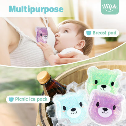 Hilph Kids Ice Packs for Boo Boos - FSA Eligible HSA, 3 Pack Gel Ice Packs for Toddlers & Children Injuries Reusable, Soft Small Hot & Cold Pack for Bumps, Bruises, Fever, Get Well Gifts