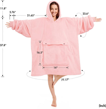 Narecte Cozy Oversized Blanket Hoodie Wearable Blanket Adults Soft Hooded Blanket Hoodie Birthday Gifts for Women Christmas - Colors B
