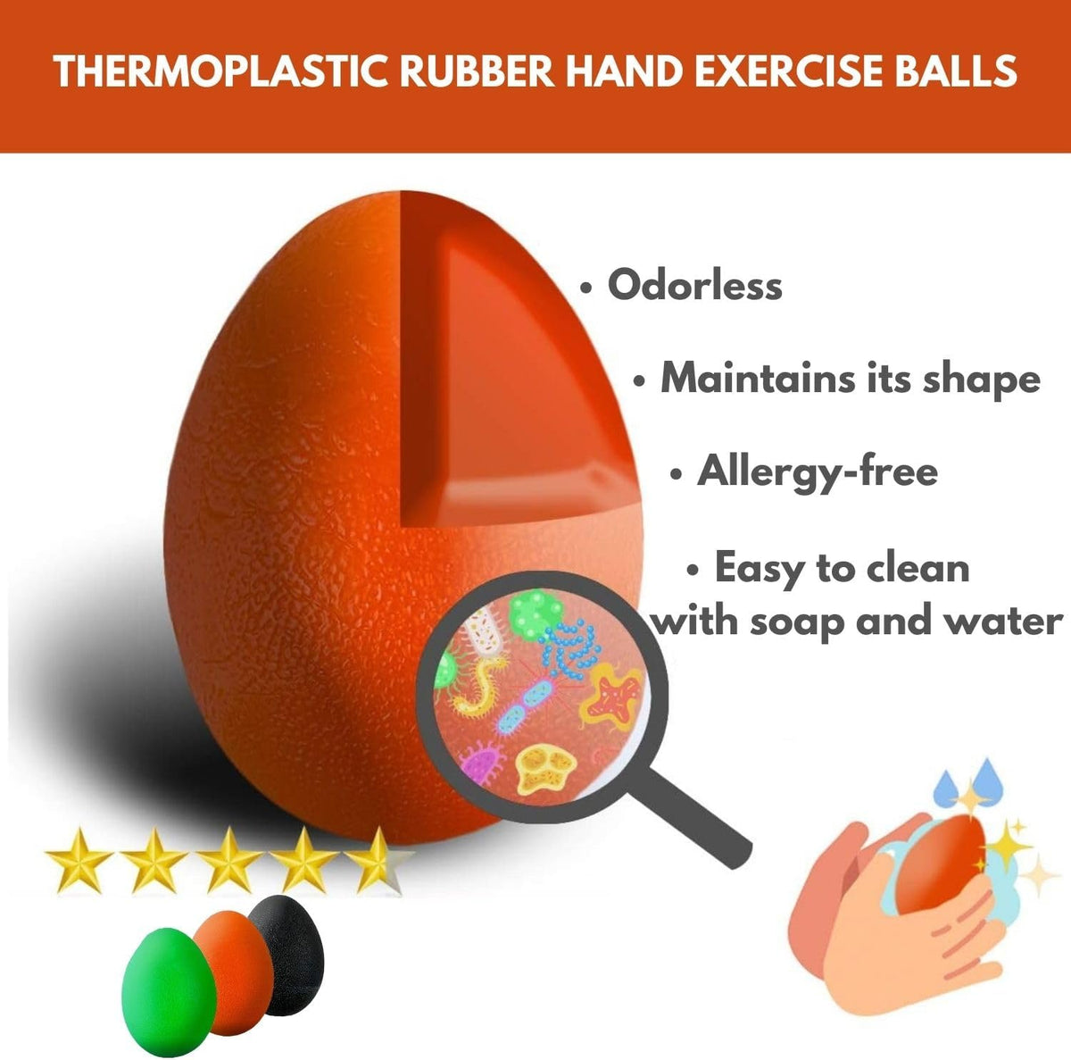 The Friendly Swede Stress Balls for Adults, Different Resistance Levels