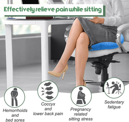 Stuffed Donut Pillow Seat Cushion | for Tailbone and Coccyx Pain, Hemorrhoids, Bed Sores, Pregnancy, Prostate, Surgery Recovery, Sitting Pressure Relief, for Home, Office and Car (Grey)