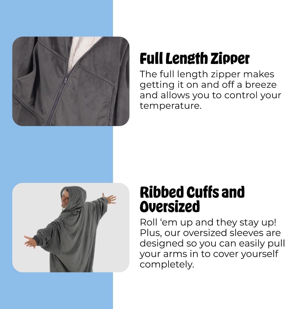 THE COMFY Original | From Shark Tank | Patented | Oversized Sherpa Wearable Blanket Hoodie| Gift for Women & Men | One Size