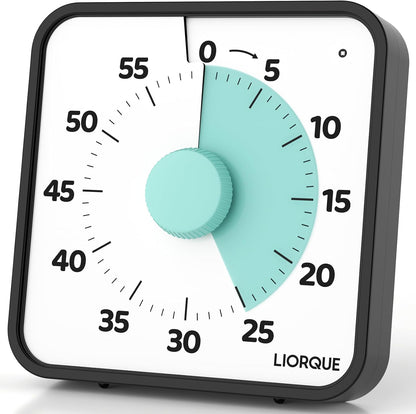 LIORQUE 7.5-Inch Large Visual Timer, 60-Minute Classroom Timer Magnetic