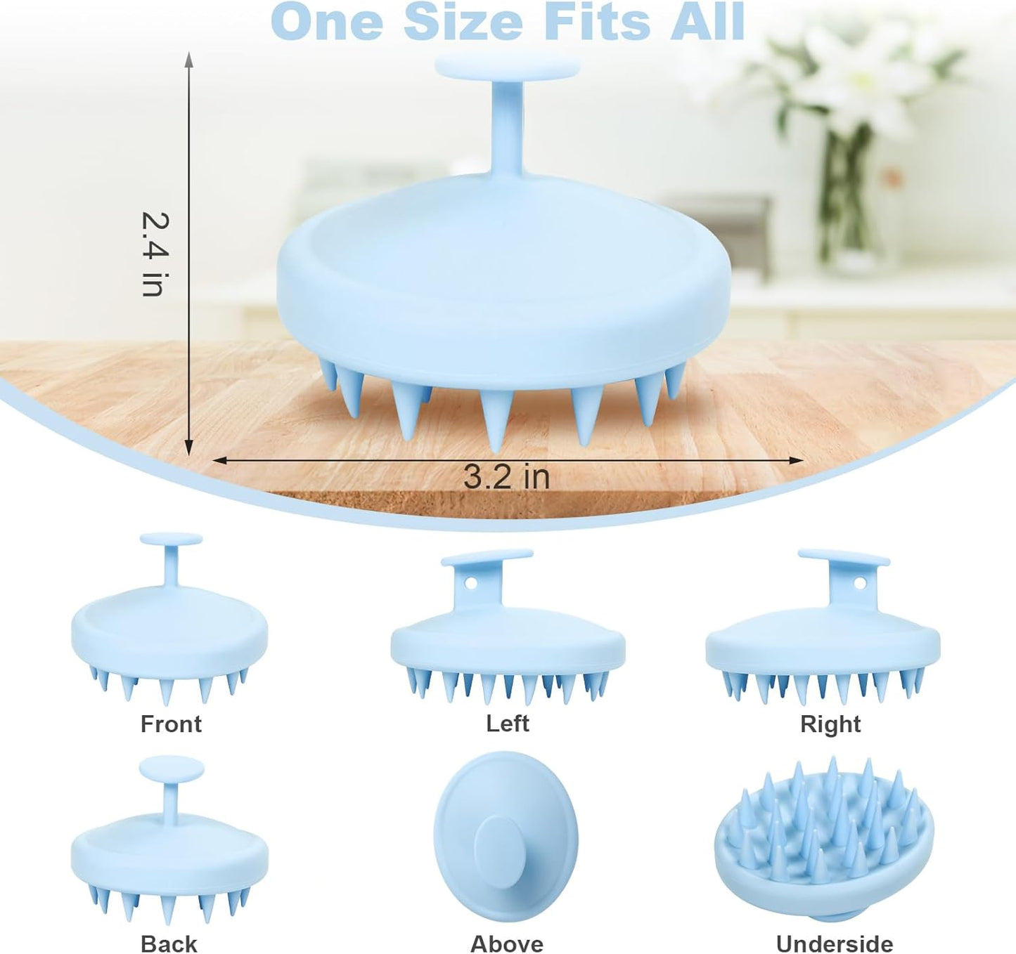 Meartchy Silicone Scalp Massager, Scalp Scrubber for Hair Growth with Soft Bristles, Scalp Exfoliator Brush Dandruff Removal Shampoo Brush for Wet Dry Scalp Care (Mint Green)