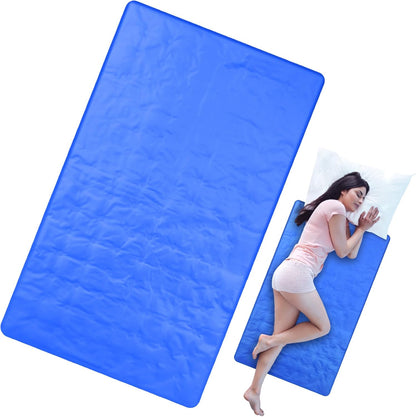 Drydiet Cooling Pad Mat for Bed Cooling Mattress Pad Gel for Sleep, Summer Hot Flashes, Adult, Pets, No Water or Electricity Required(Plain,48 x 28 Inch,Light Blue)