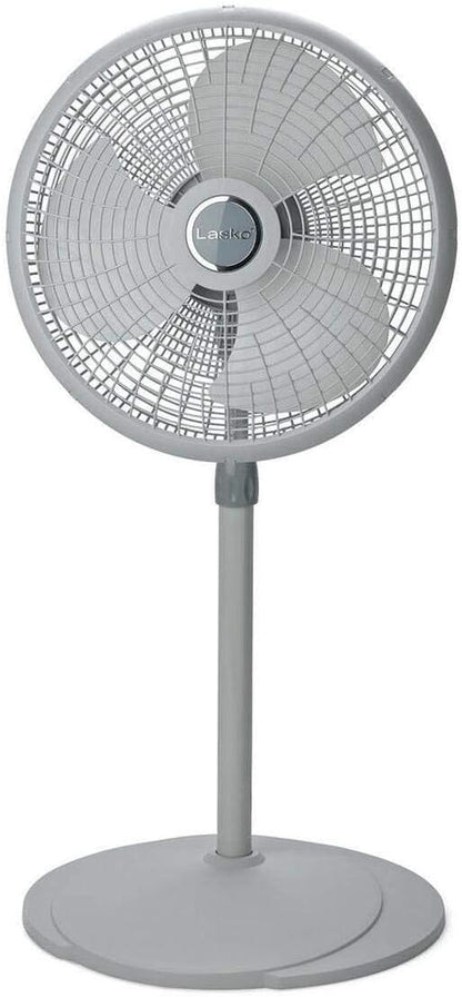 Lasko Oscillating Adjustable Pedestal Stand Fan with Timer and Remote for Indoor, Bedroom, Living Room, Home Office & College Dorm Use, 16 Inch, White, 1646