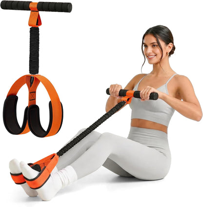 Pedal Resistance Band with Handles for Women, 55LBS Exercise Bands, Thickened Latex Tube, Non-Slip Foot Pedal, Full Body Workout Equipment for Abs/Core/Waist/Leg/Glutes/Arm Strength Training
